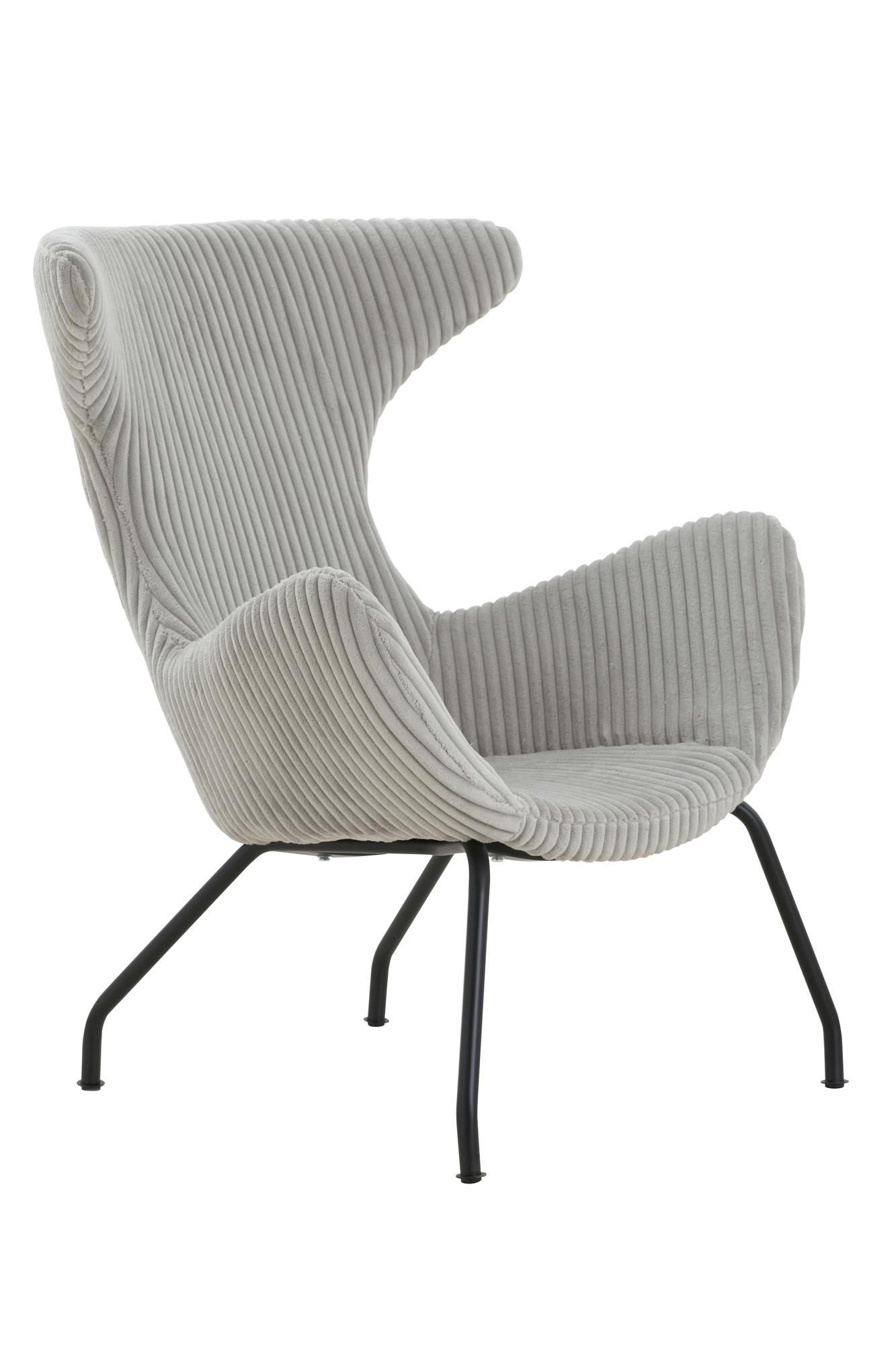 SalesFever Relax-Sessel | Bezug Texturstoff grau | Gestell Metall schwarz |  B 78 x T 77 x H 96 cm | METRO Marktplatz | Sessel