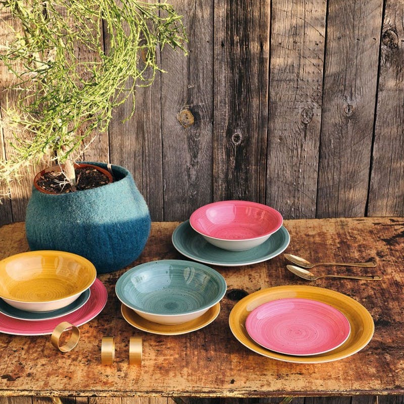 Servizio di Piatti da Tavolo 18 pezzi Ande della linea Louise Stoneware  Multicolor