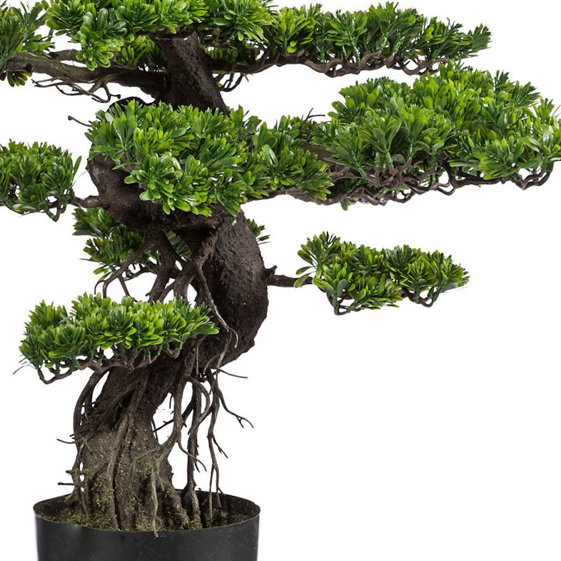 CREATIV green künstliche Pflanze Bonsai, ca 90cm, grün, Kunststoff, im Topf  19x17cm schwarz | METRO Marktplatz
