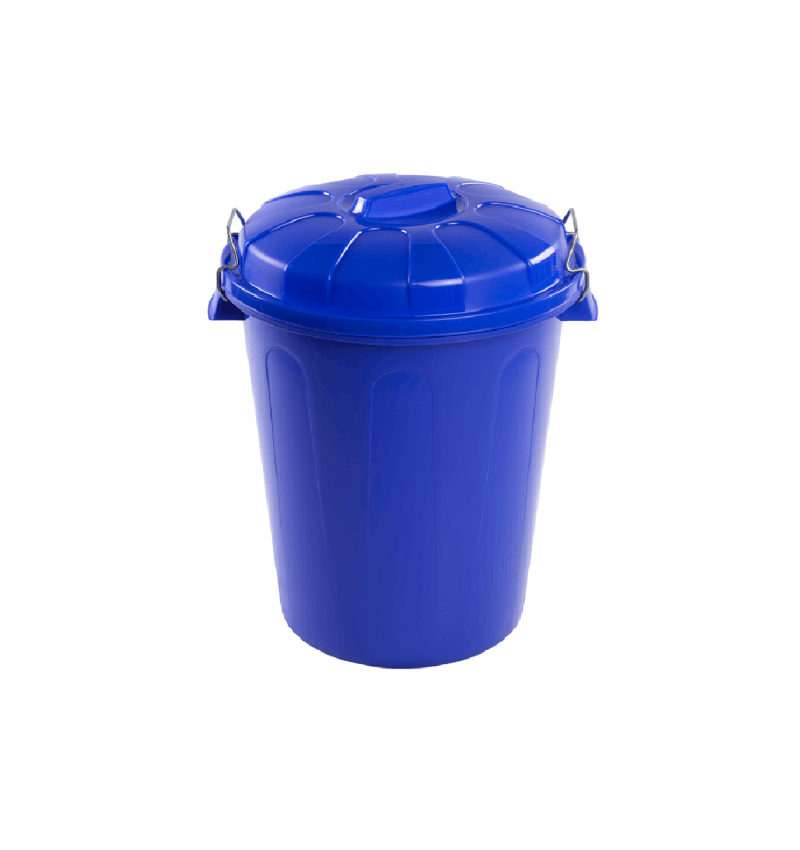 Cubo de basura con tapa 100 litros basurero azul asas de presión