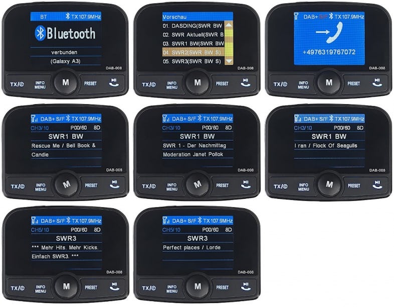 auvisio Kfz-FM-Transmitter mit Bluetooth 5, Freisprecher, MP3, 2  USB-Ladeports