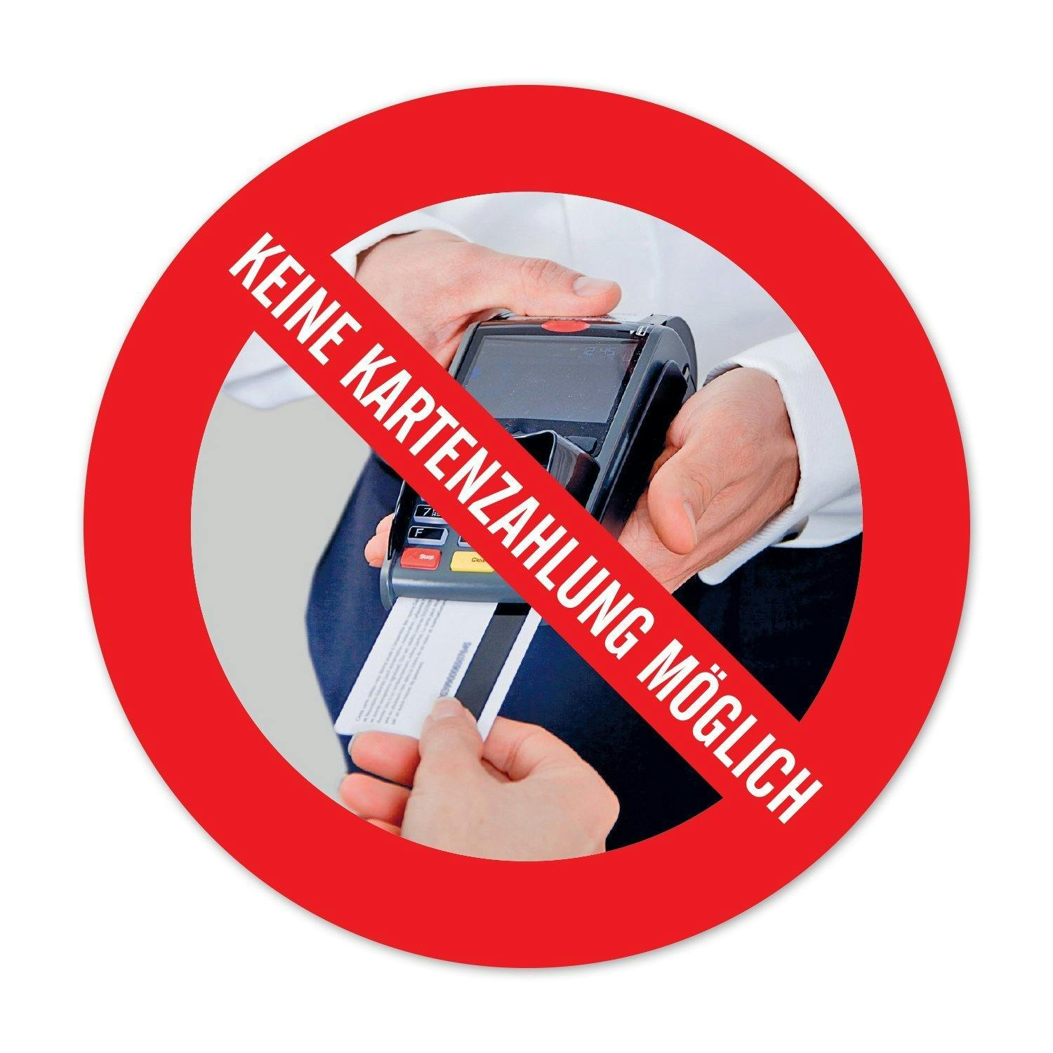 Aufkleber: Nur Barzahlung, Keine Kartenzahlung Kreditkarten möglich - 9 ...