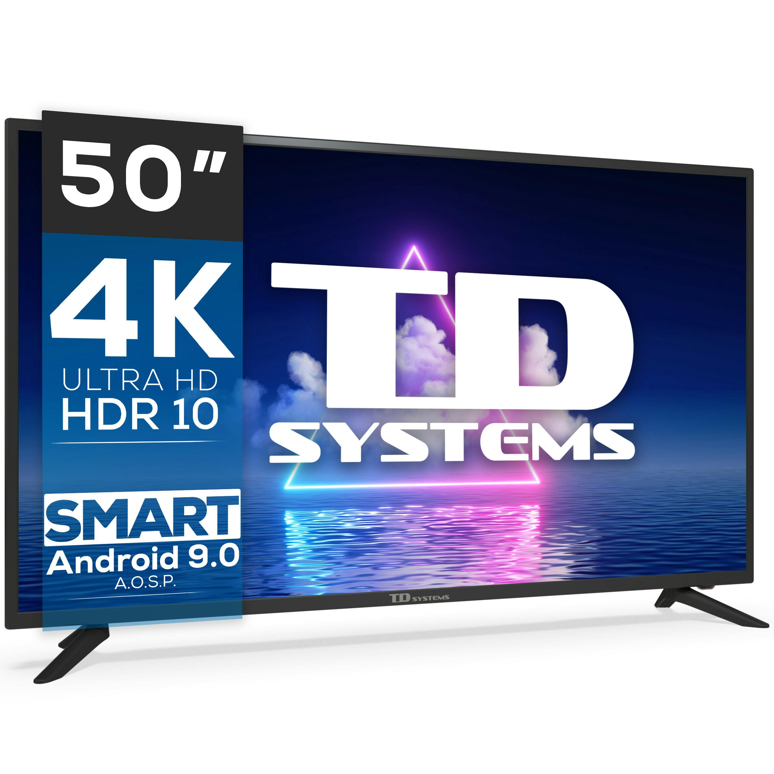 Televisor Smart TV 50 4K UHD, Android 9.0, HbbTV, HDR10 - TD Systems  K50DLG12US