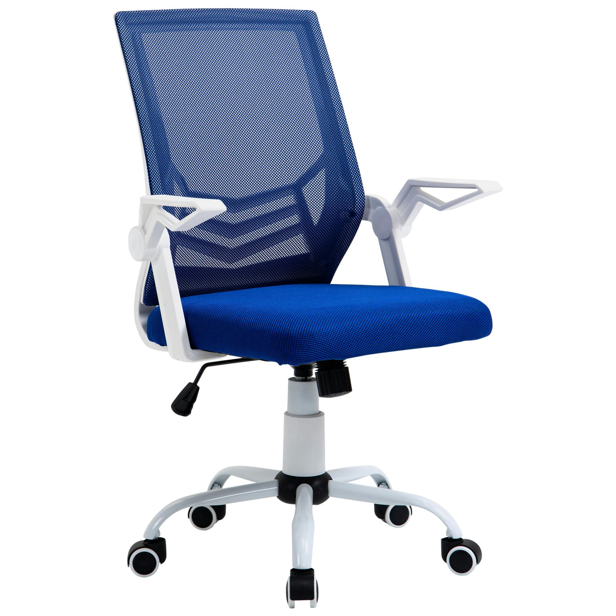 Silla de oficina ergonómica con soporte para el respaldo, silla de oficina  para computadora con reposabrazos abatible, soporte lumbar, ruedas para