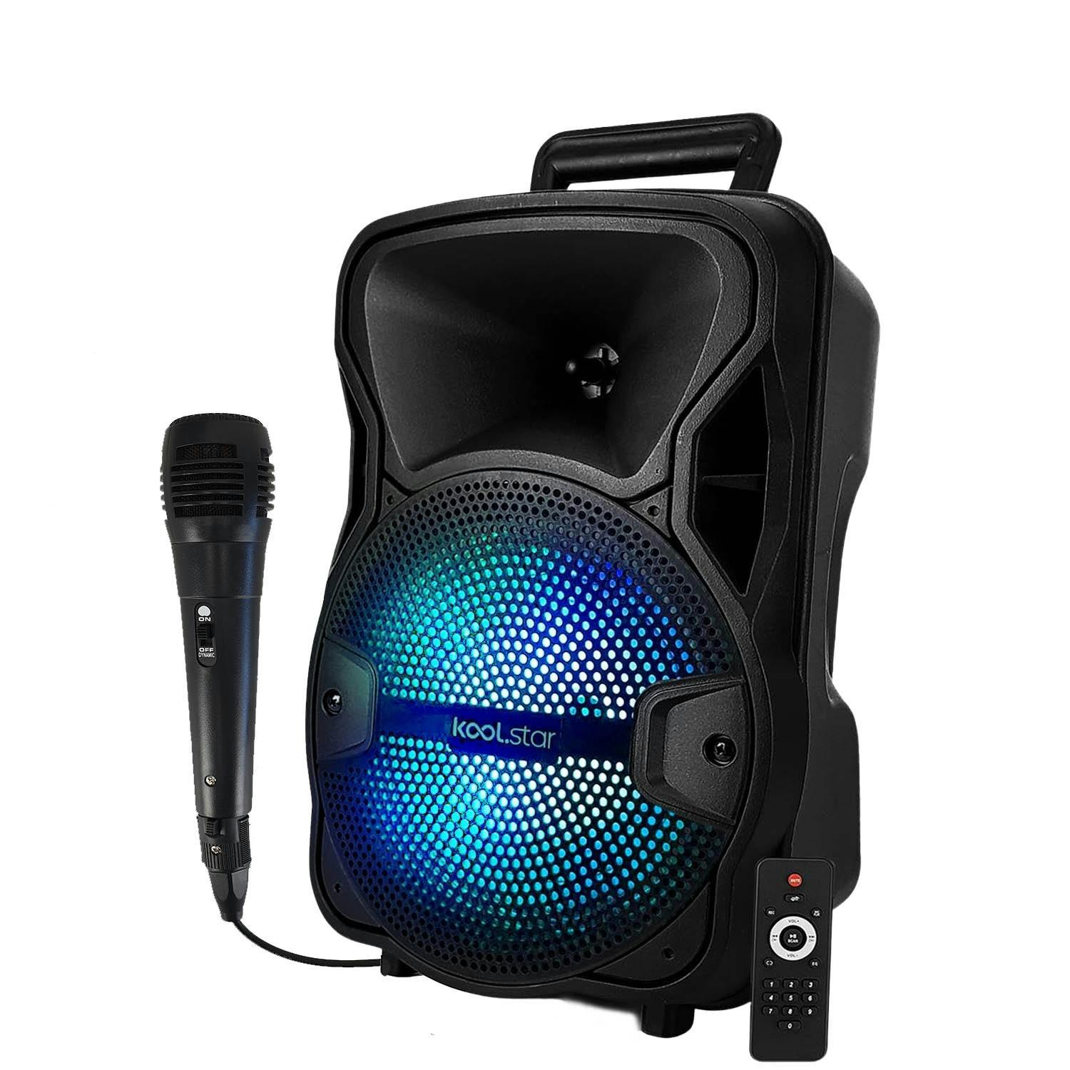 Enceinte karaoké batterie sono 400w 8 led usb-sd-bluetooth + mic