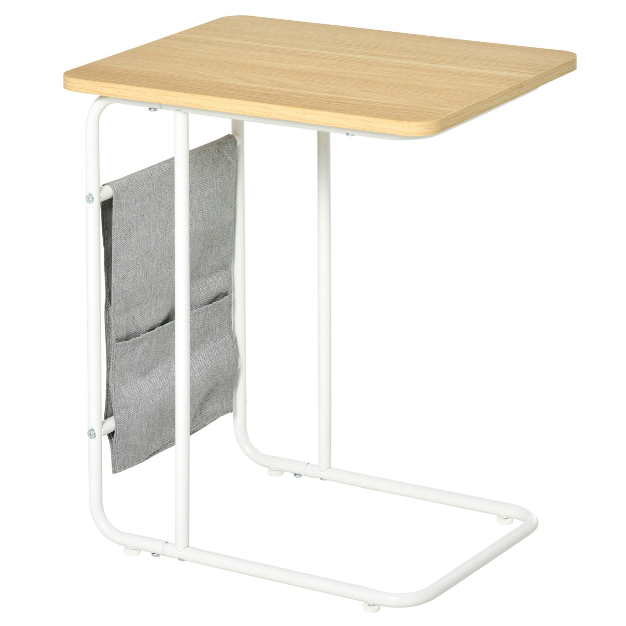 Mesa auxiliar en forma de C, moderna mesa en forma de C para sofá, mesa  auxiliar para sofá, mesa con marco de metal para cualquier habitación,  mesas
