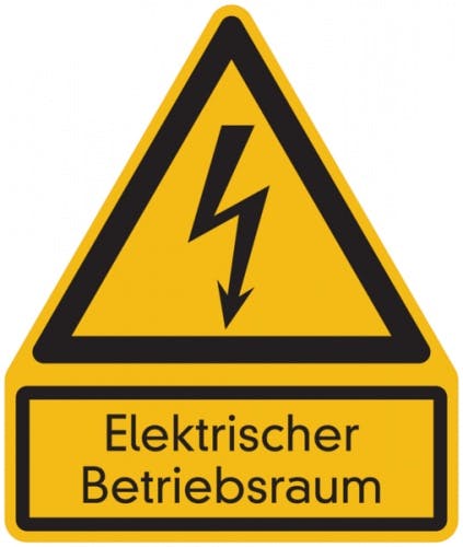 Warnschild, Kombischild, Elektrischer Betriebsraum - 200x237 Mm Folie ...