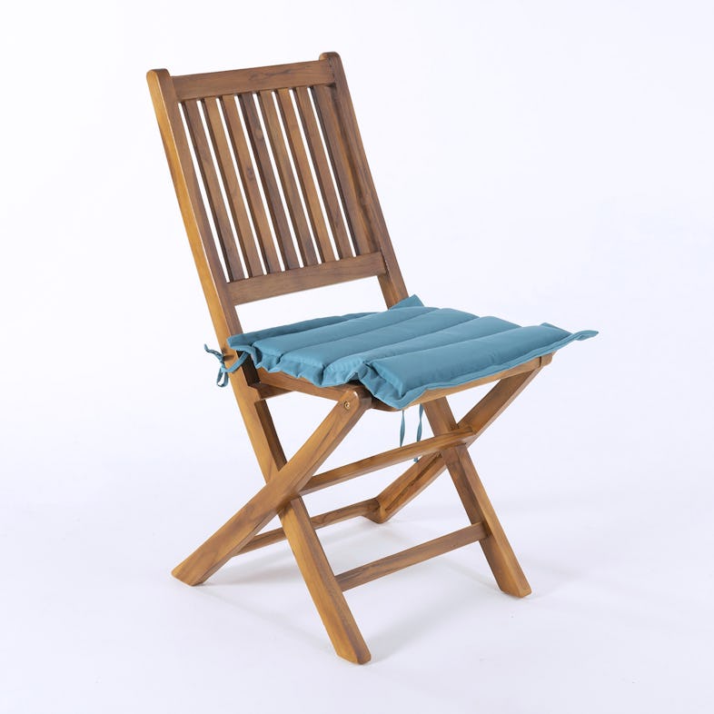 Pack de 6 cojines para sillas de jardín color marrón 37x37x5 cm