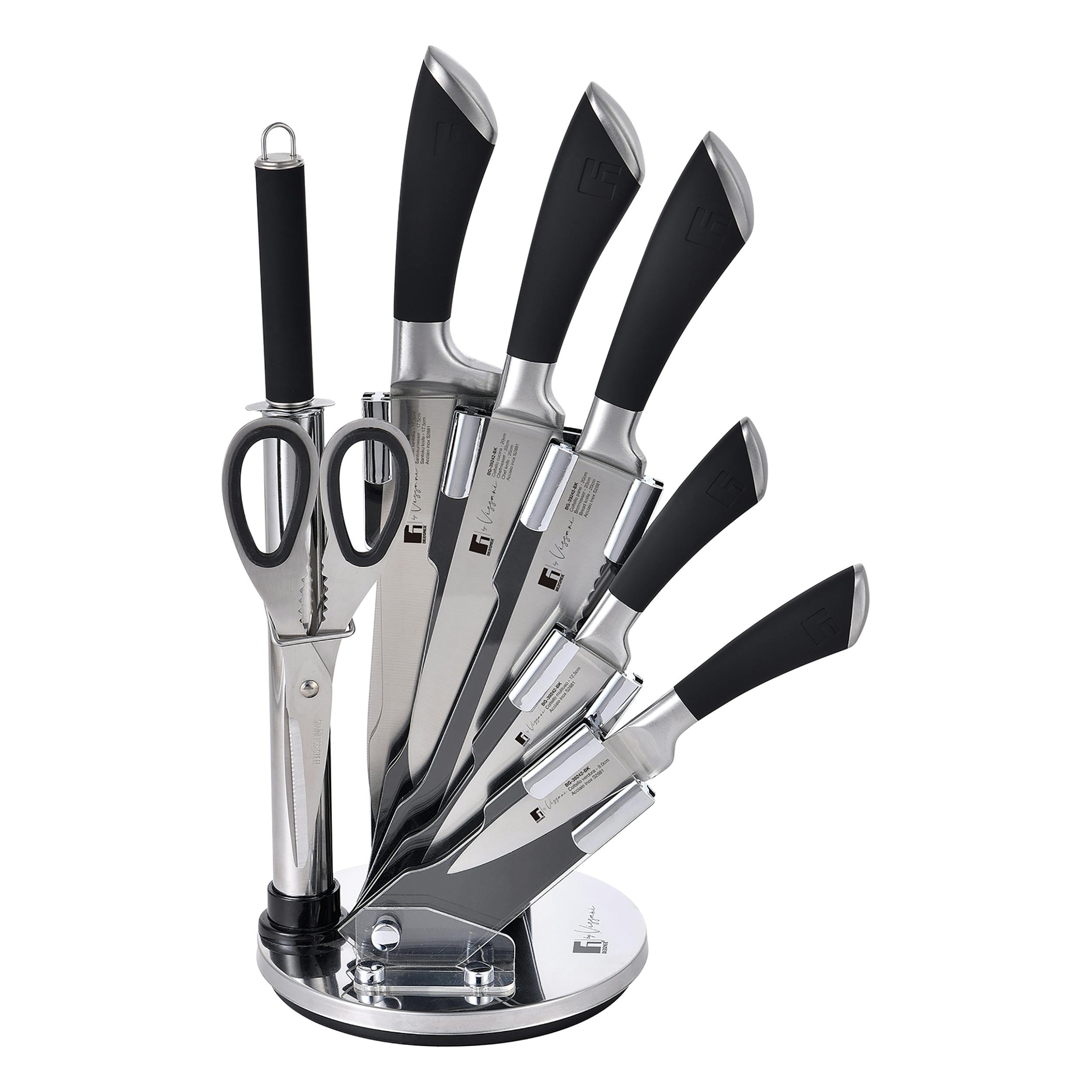 Bergner by Vissani set coltelli da cucina in acciaio con ceppo a