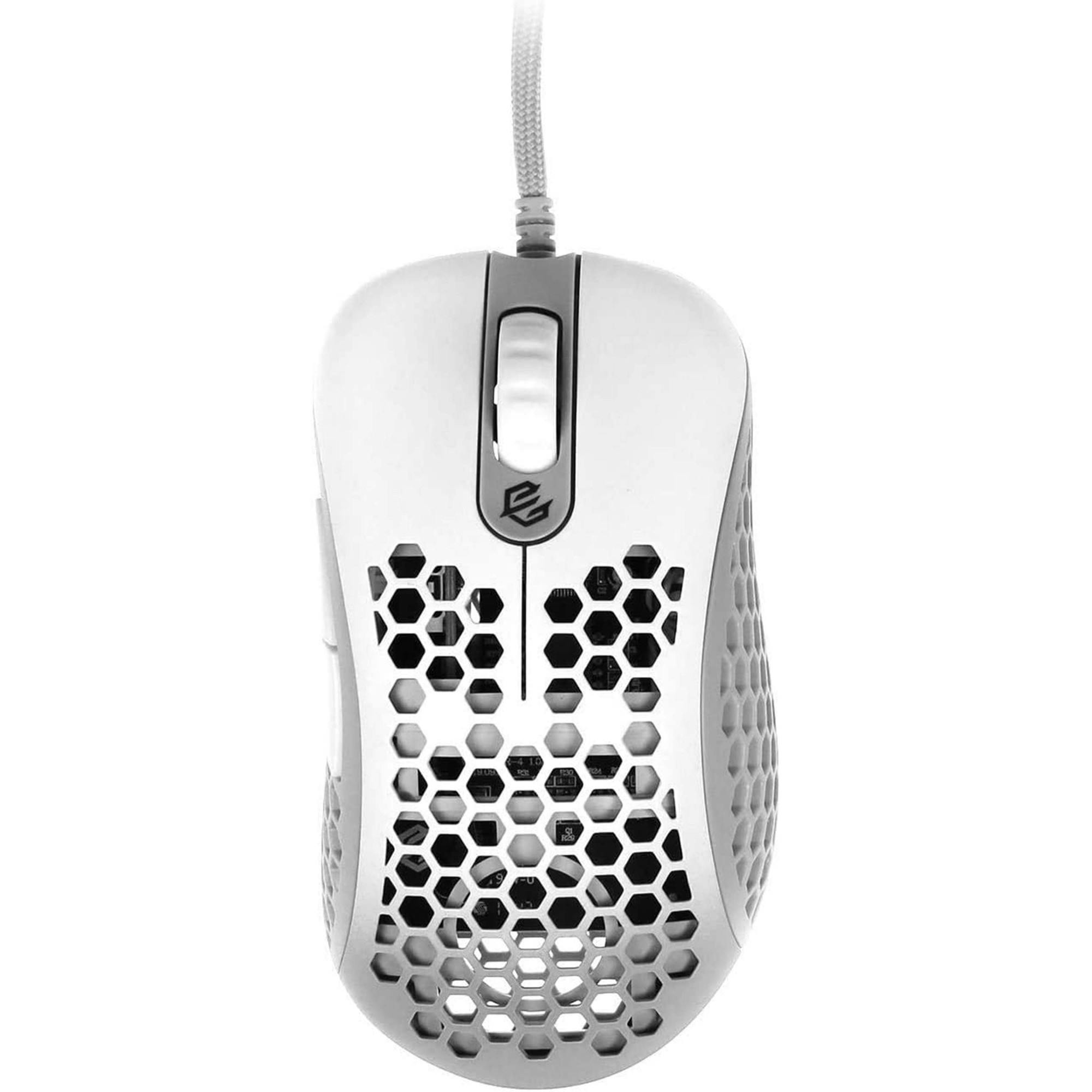 Mouse Ottico G-wolves Gaming Con Cavo 12000 Dpi 7 Pulsanti Led Rgb Opaco  Bianco