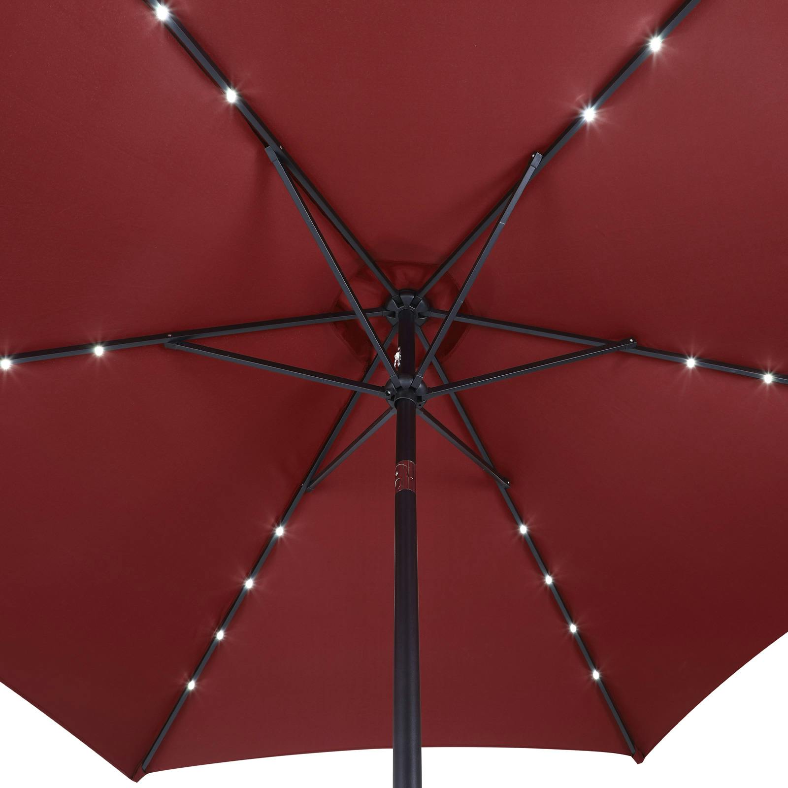 Kingsleeve Sonnenschirm 270cm Mit LED Beleuchtung - Solar Marktschirm Anthrazit
