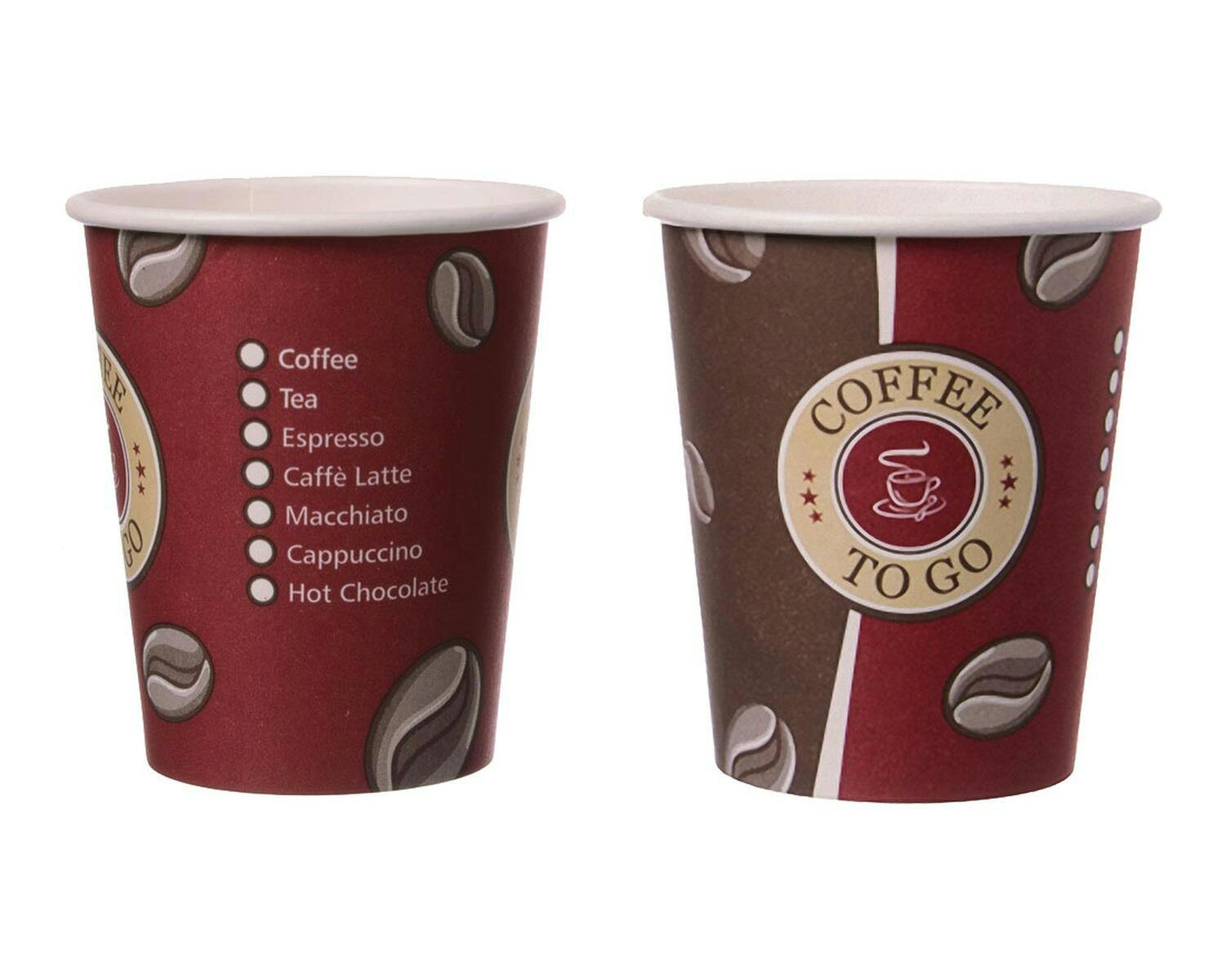 BIO Kaffeebecher Coffee to go Pappe 300 200 180 ml Automatenbecher PLA besch. 
