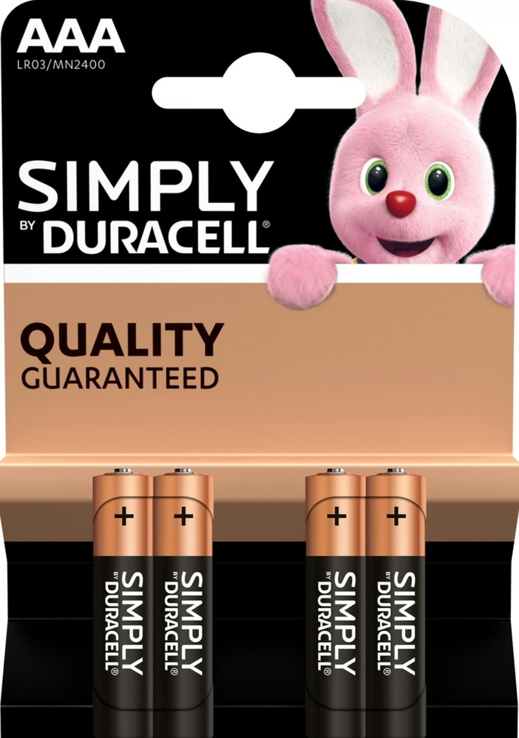 16 pilas Duracell AAA Simply (2 blísteres de 8 baterías) 16 pilas
