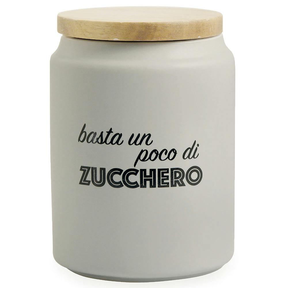 Barattolo zucchero 750 ml in dolomite coperchio in bamboo Si