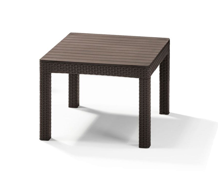 Allibert Orlando Tisch small braun Rattanoptik, wetterfest, Garten