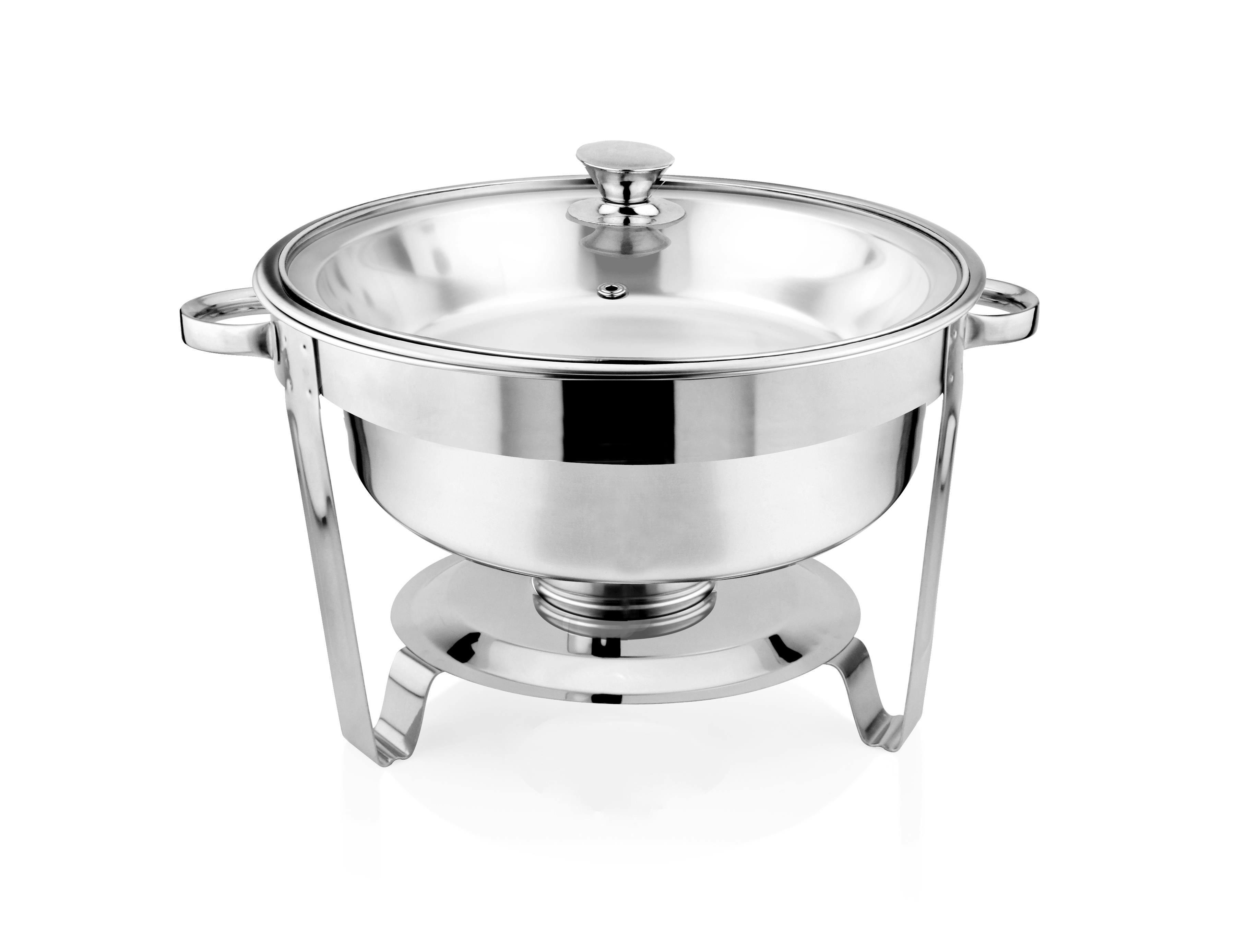 METRO Professional Chafing dish, roestvrij staal / glas, 5L, rond, met