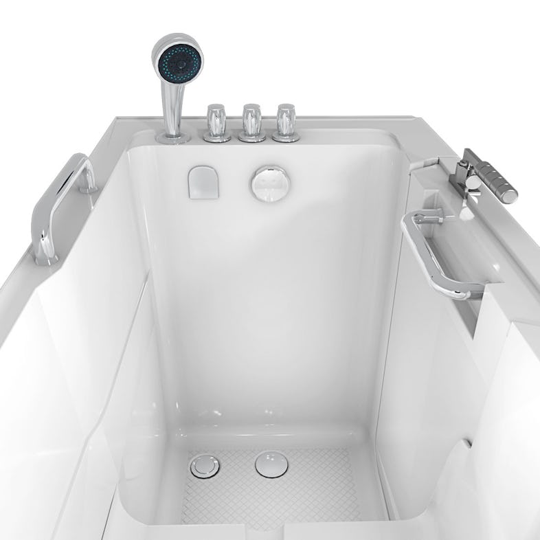 AcquaVapore Sitzwanne und Dusche mit Tür 100 x 78 cm weiß (S02D-B
