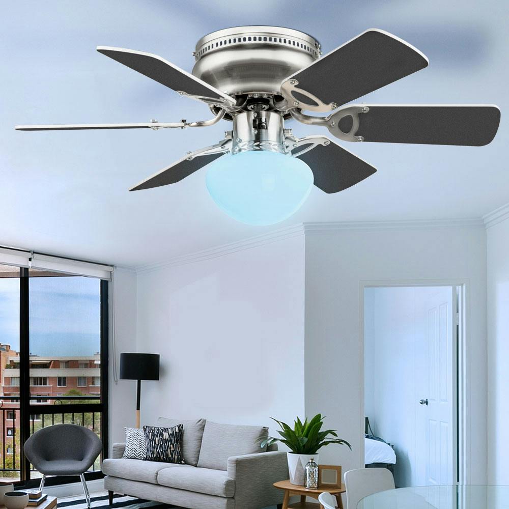LED Decken Ventilator RGB Fernbedienung Beleuchtung Raumkühler Flur Kühler Büro 