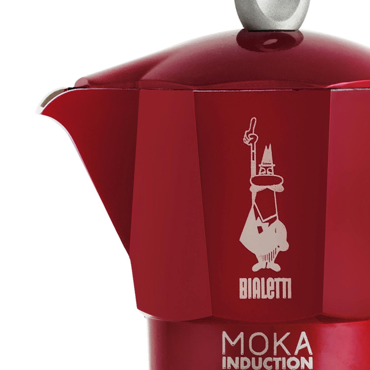 Aluminium Bialetti Moka Induction Espressokocher Rot