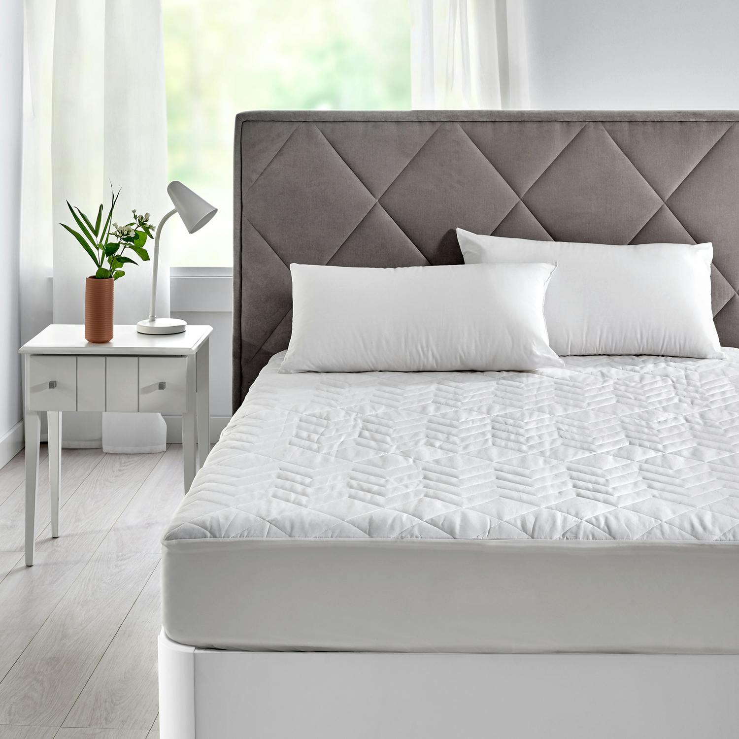 Protector de cama - de Tencel® impermeable y transpirable 105x190/200cm  PIKOLIN HOME, Punto y poliéster