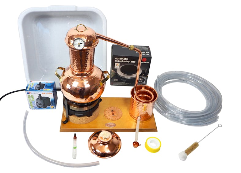 CopperGarden® Destillieranlage Alembik 2 Liter Tischdestille, Sorgenfrei  Paket mit allem Zubehör