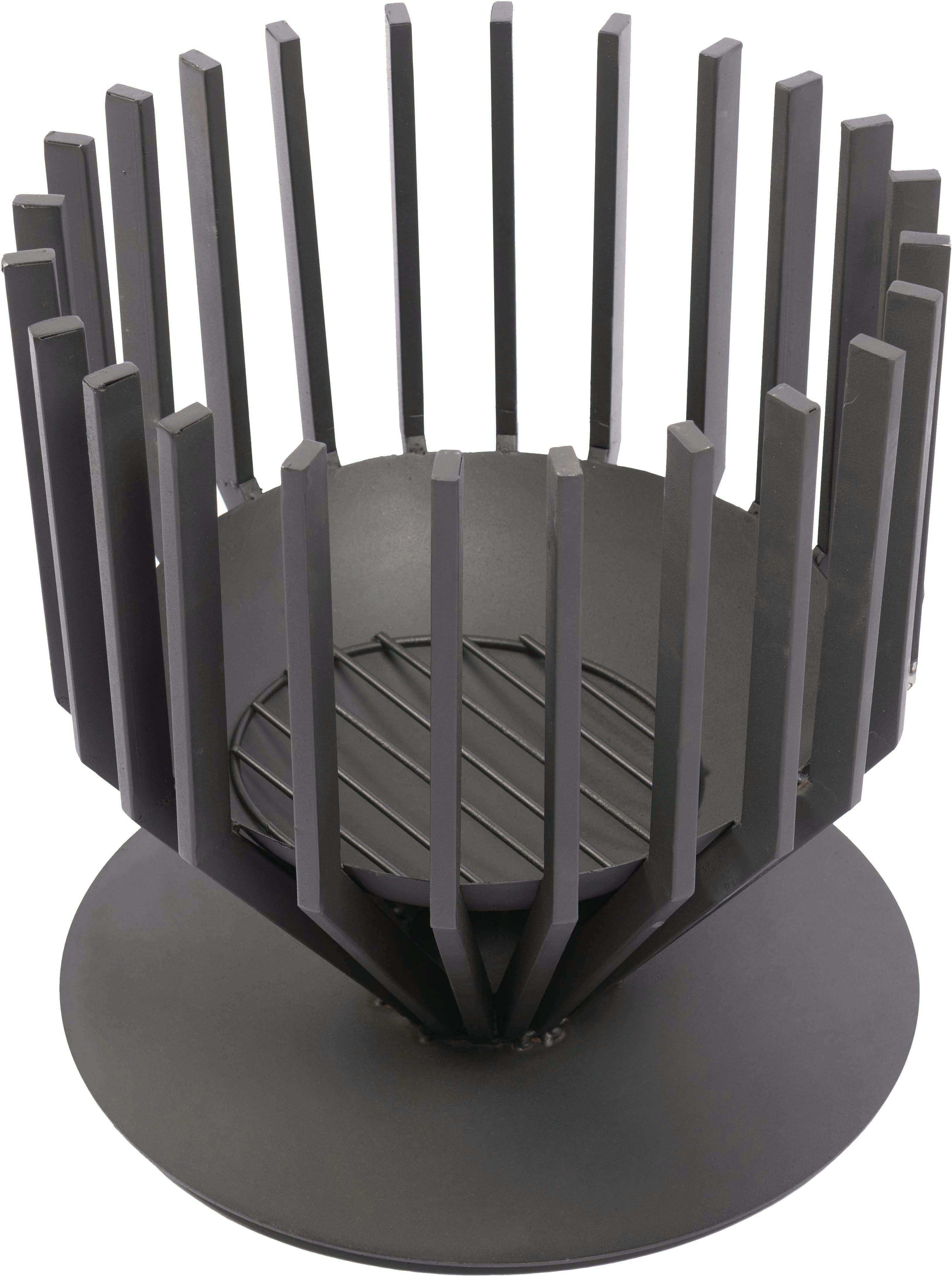 Feuerkorb Irving groß, schwarz, 55 cm, Stahlstangen als 